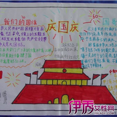 幼儿园画画庆祝国庆节手抄报作品