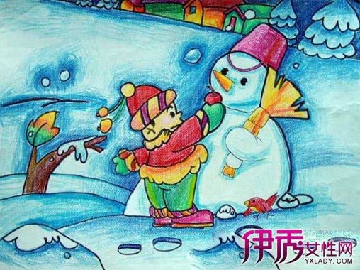【冬天的图片儿童画】【图】描绘冬天的图片儿