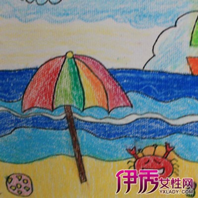 【儿童画海边的图画】【图】展示儿童画海边的