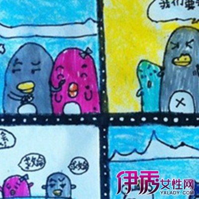 【图】四格儿童连环画图片欣赏 分享油画棒创意儿童画