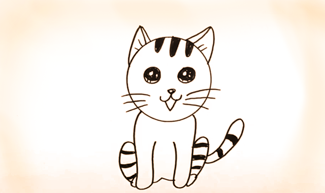 小猫简笔画简单又好看小朋友一看就会画